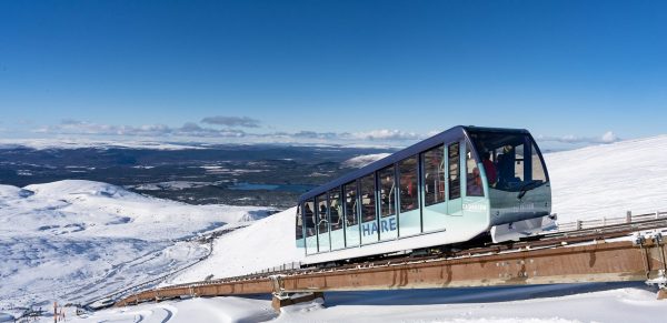 Mountain Railway in snow