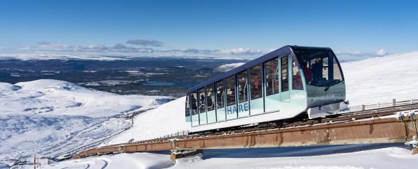 Mountain Railway in snow