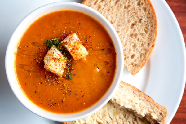 Bowl of soup and bread