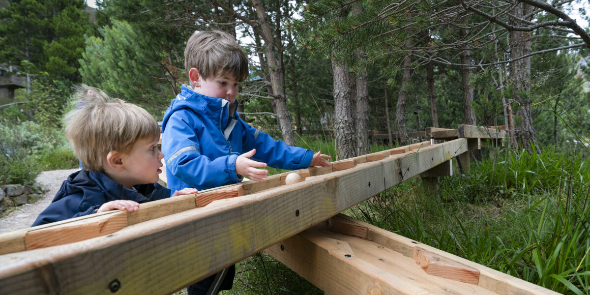 Young children at ball run