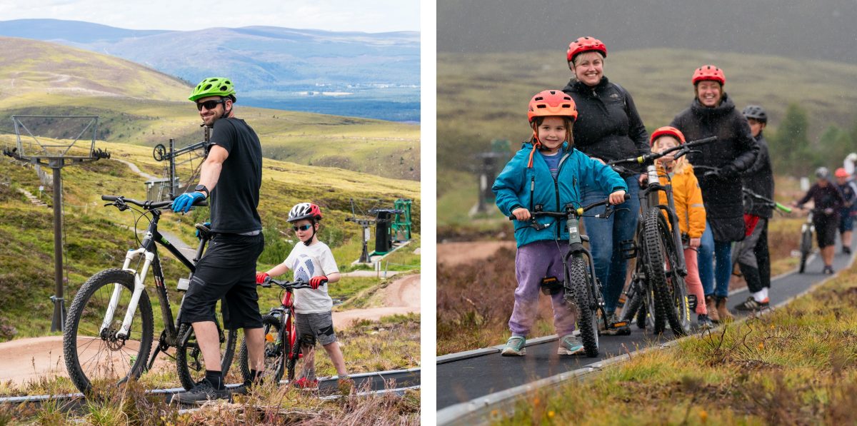 Families at Cairngorm Mountain Bike Park