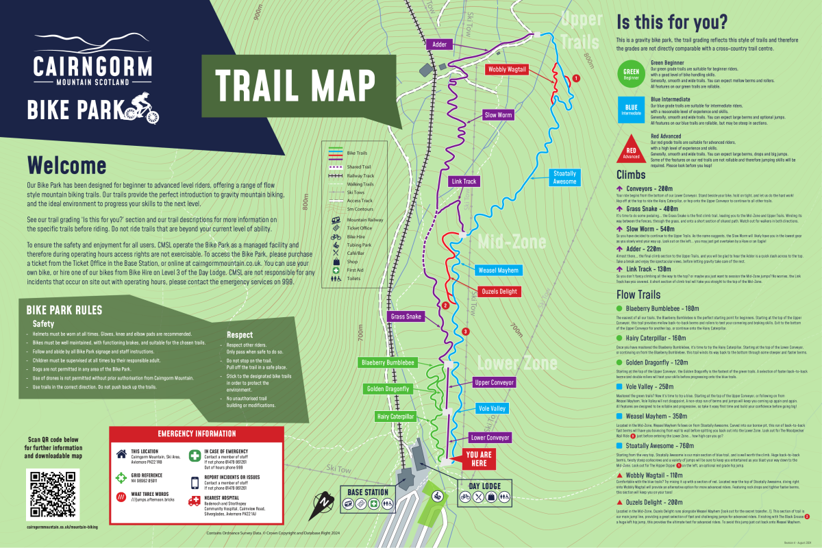 Cairngorm Mountain Bike Park Trail Map